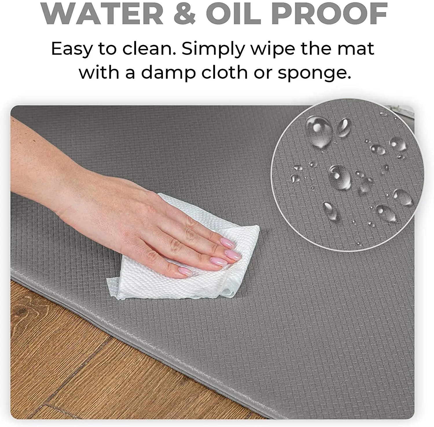 2 Pcs Anti Fatigue Kitchen Mat, Thick Cushioned, Waterproof, Non Skid Standing Rugs and Mats for Office, Home, Grey Pattan Australia