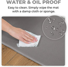 Load image into Gallery viewer, 2 Pcs Anti Fatigue Kitchen Mat, Thick Cushioned, Waterproof, Non Skid Standing Rugs and Mats for Office, Home, Grey
