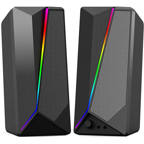 Haizr 10W RGB Gaming Computer Speaker with Colorful LED Light & Stereo Bass, USB Powered Pattan Australia