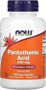 Foods Pantothenic Acid, 500 Mg, 100 Caps