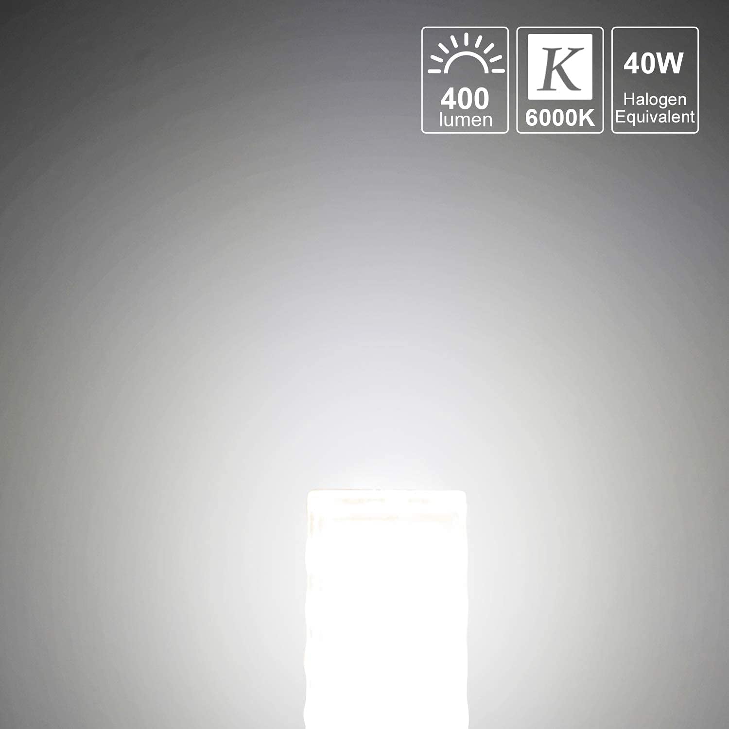 E14 LED Light Bulb 4W (40W Halogen Equivalent), Daylight White 6000K 400LM, 220V, Non-Dimmable, Small Edison Screw Bulb for Fridge/Cooker Hood, 2-Pack