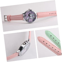 Load image into Gallery viewer, 2Pcs Fashion Leather Gift Birthday Pink for Bands Kids with Device Time Unicorn Pattern Wrist Cartoon Watch Children
