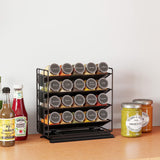 Pull Out Spice Rack Organizer with 20 Jars,Kitchen Organizers Storage for Cabinet, Slide Out Seasoning Kitchen Organizer, 13.5Cm Wide Spice Jars Shelf, 801 Labels and Chalk Marker(Right Facing)