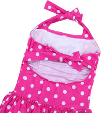 Load image into Gallery viewer, Girls Kids Bathing Suits Polka Dot Adjustable Halter Beach Sport One Piece Swimsuit Swimwear
