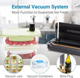 Vacuum Sealer Automatic Sealing Machine for Food Preservation Dry Moist Sealing Modes with Built-In Cutter Starter Kit Easy Cleaning Stainless Steel Panel Compact Design Led Indicator Lights