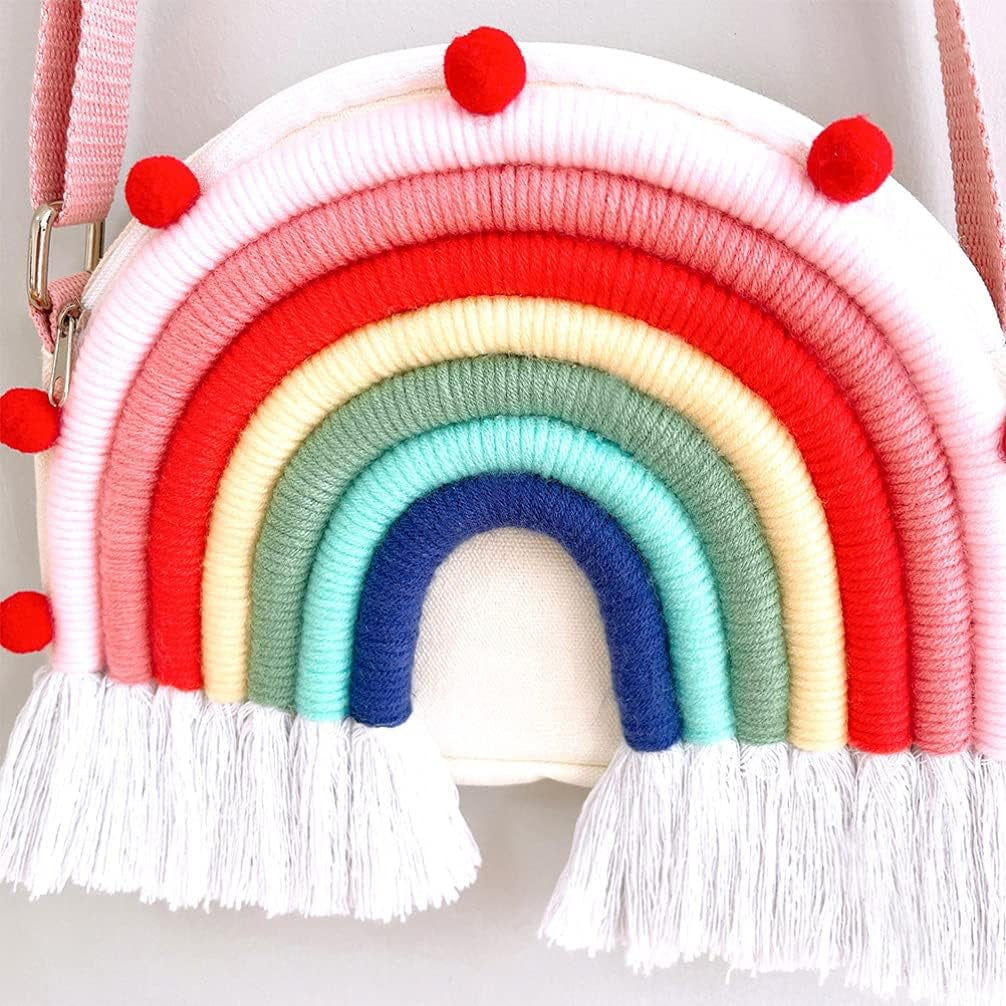 Zipper Wallet Kids Toddler Purse Rainbow Handbag Creative Crossbody Bag Hanging Decor Kids Purse