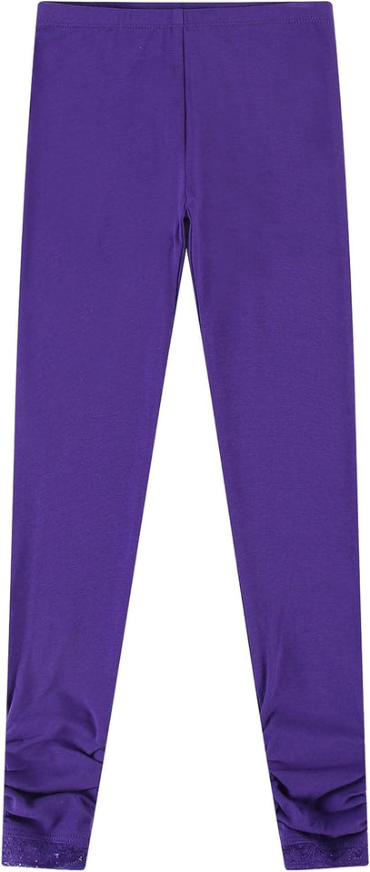Girl'S Knit Cotton Stretch School Uniform 3 Leggings