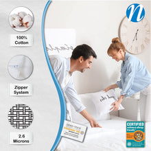 Load image into Gallery viewer, 100-Percent Cotton Dust Mite &amp; Allergy Control Mattress Protector, Cotton, White, California King

