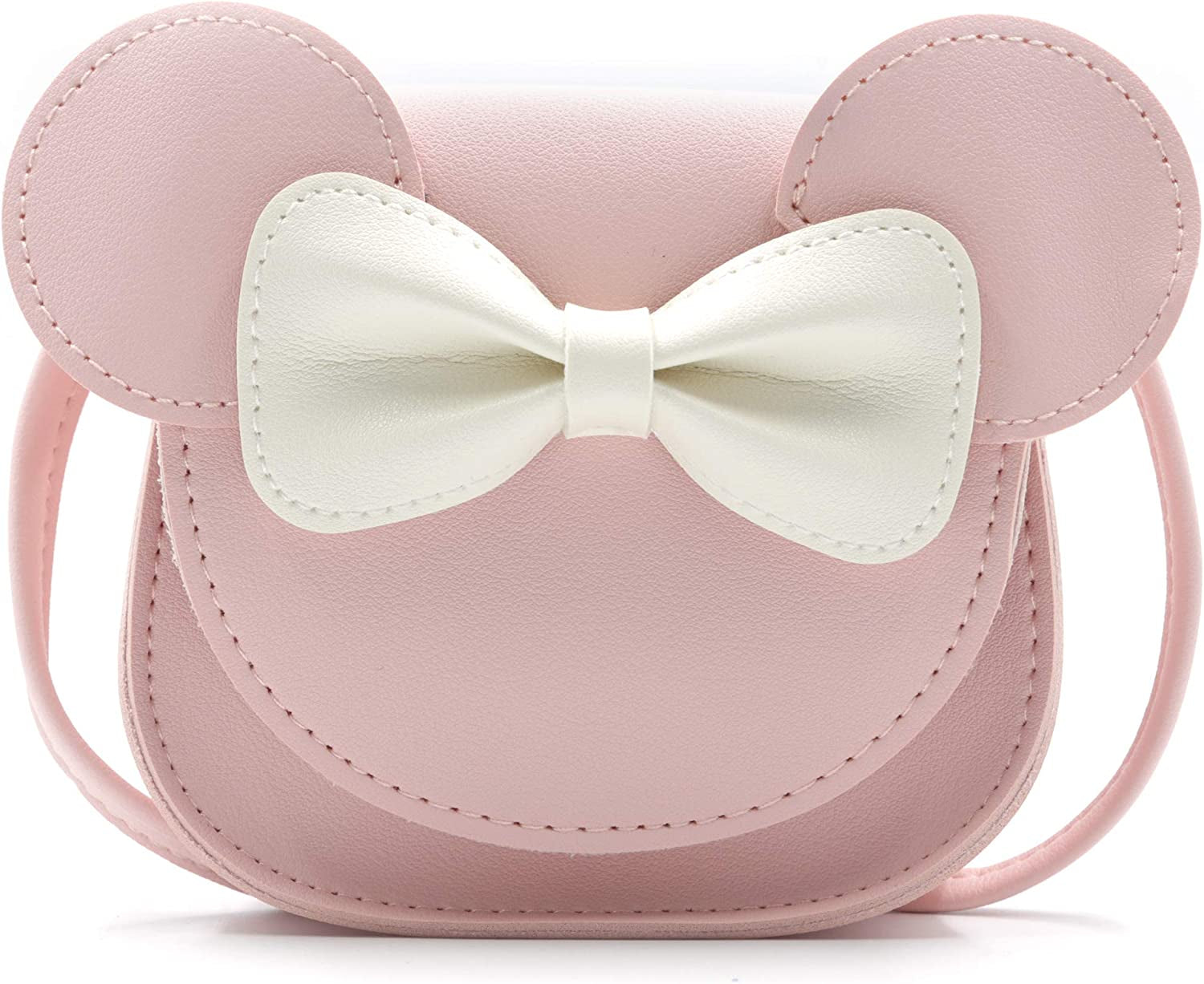 Little Mouse Ear Bow Crossbody Purse,Pu Shoulder Handbag for Kids Girls Toddlers