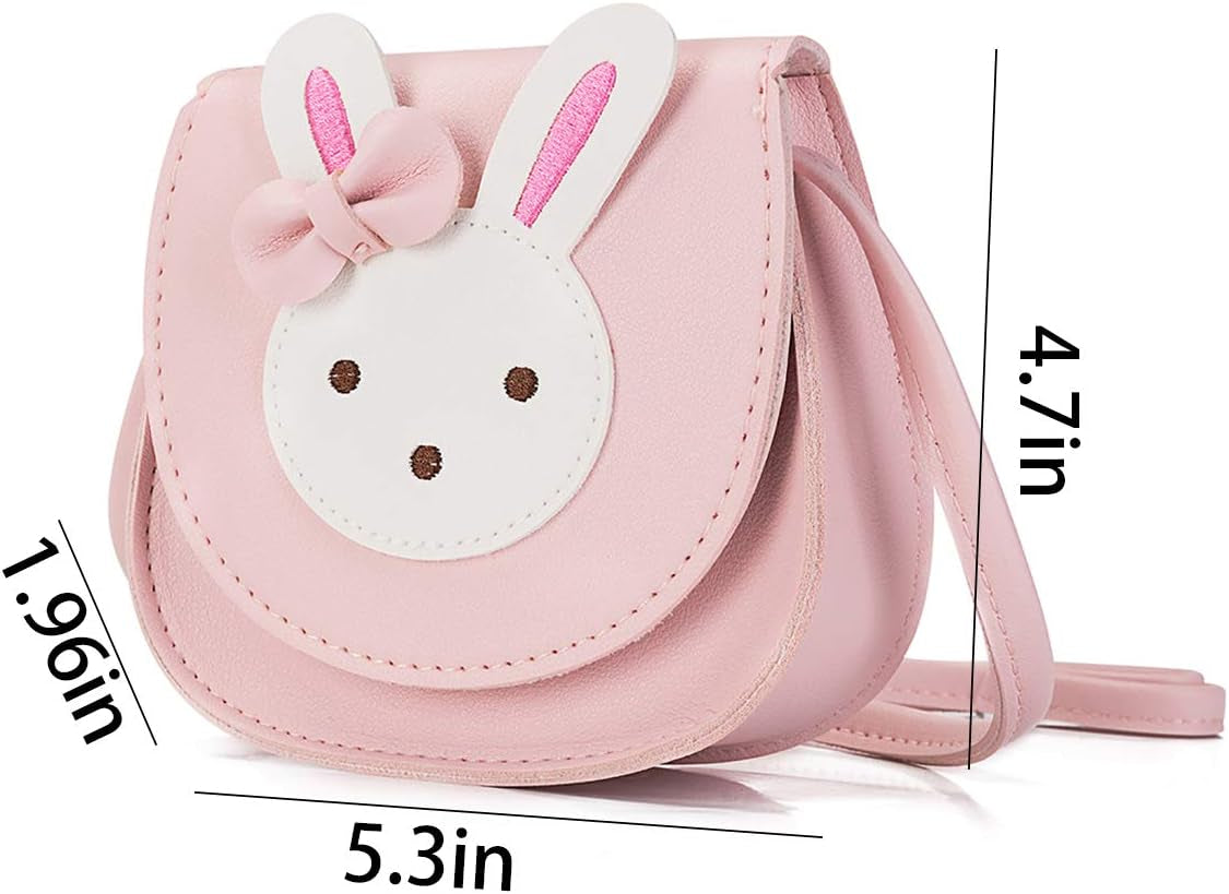 Little Girls' Cute Rabbit Crossbody Purse Small Bow Shoulder Bag Handbag for Kids Toddlers, Pink, One Size
