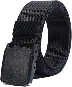 Nylon Belt for Men, Military Tactical Belt with YKK Plastic Buckle, Durable Breathable Waist Belt for Work Outdoor Cycling Hiking Skiing,Adjustable for Pants Size below 46Inches[53"Long1.5"Wide]