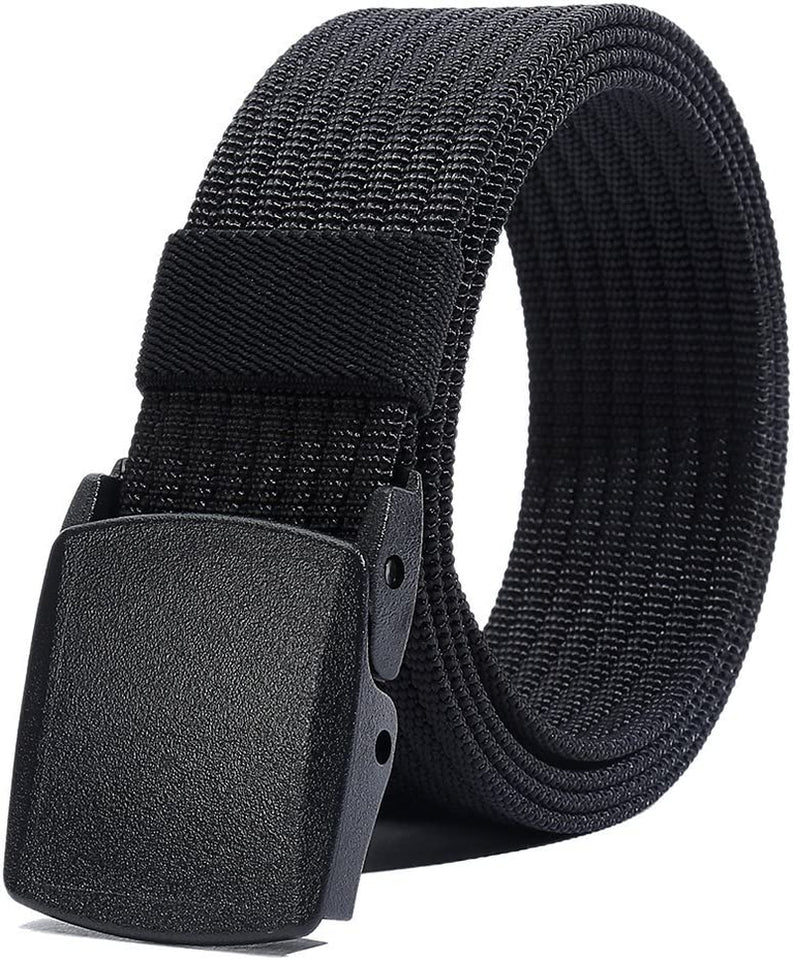 Nylon Belt for Men, Military Tactical Belt with YKK Plastic Buckle, Durable Breathable Waist Belt for Work Outdoor Cycling Hiking Skiing,Adjustable for Pants Size below 46Inches[53"Long1.5"Wide]
