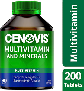 Multivitamin and Minerals - Supports Energy Levels and Healthy Immune System Function, Multi Vitamin 200 Tablets