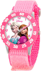 Kids' Frozen Stainless Steel Analog Quartz Watch with Nylon Strap