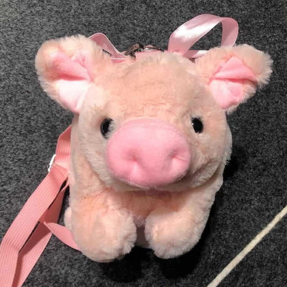 Plush Pig Crossbody Bag Cartoon Shoulder Bag Plush Animal Satchel Bag Kawaii Purse Handbag Messenger Bag for Kids Birthday Gift, Pink, Pink, Size M