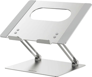 LS10 Aluminum Laptop Stand, Ergonomic Adjustable Notebook Stand, Riser Holder Computer Stand Compatible with Air, Pro, Dell, HP, Lenovo More 10-14" Laptops, Silver