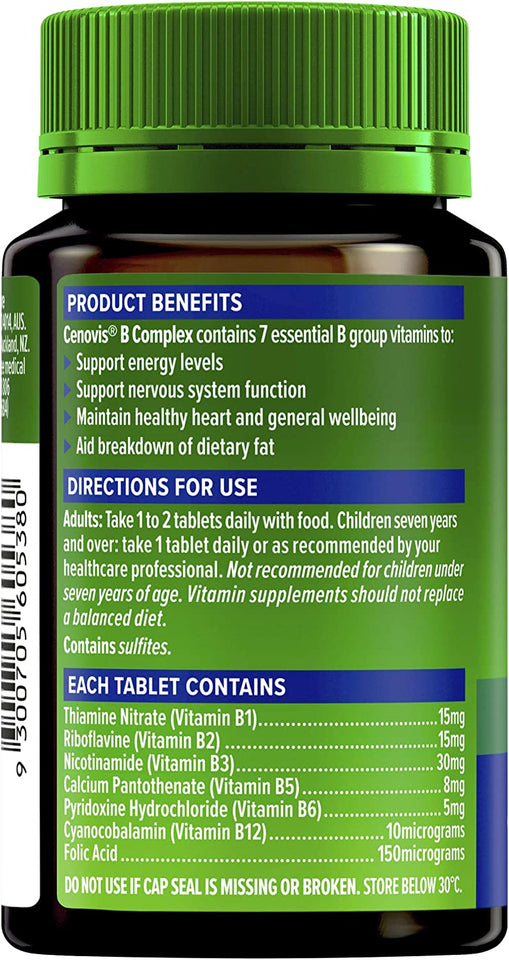 Vitamin B Complex with B3, B6 + B12 for Energy, Supports Energy Levels, 150 Tablets