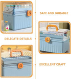 Portable First Aid Kit Medicine Box Organizer Storage Fold 3- Layer Large Medicine Cabinet Household Medicine Storage Box for Home School Clear Organizer Box