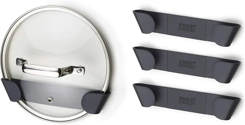 Cupboardstore - Set of 4 Pot and Pan Lid Holders Self Adhesive Wall Mount Storage Organizer