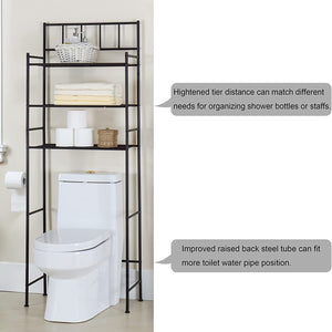 3 Shelf Bathroom Space Saver over the Toilet Rack Bathroom Corner Stand Storage Organizer Accessories Bathroom Cabinet Tower Shelf with ORB Finish 23.5" W X 10.5" D X 64.5" H