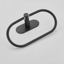 Load image into Gallery viewer, Stainless Steel Towel Ring No Drilling 3M Self Adhesive Towel Holder Bathroom and Kitchen Towel Rack （Black Oval）
