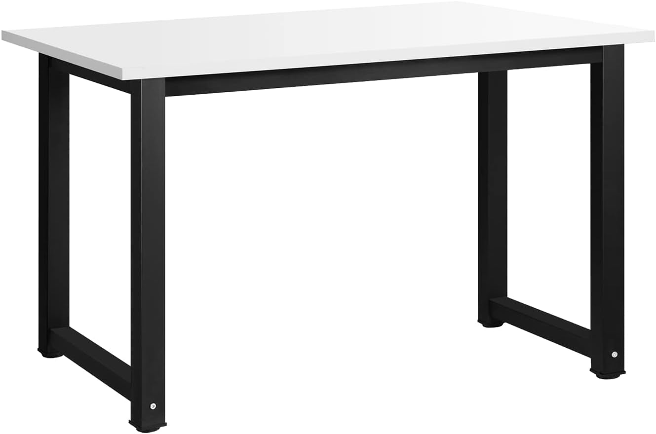 120Cm Home Office Computer Desk with Solid Steel Frame Study Workstation Laptop Table Black and White