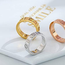 Load image into Gallery viewer, Love Rings for Women Band Rings Gold 18K Titanium Steel Wedding Ring Jewelry Anniversary Birthday Gifts for Women Men Girls Boys
