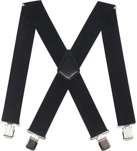50Mm Extra Wide Heavy Duty 4 Buckles Stripe X Back Durable Elastic Adjustable Suspenders Strong Metal Clips Heavy Duty Men Braces