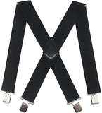 50Mm Extra Wide Heavy Duty 4 Buckles Stripe X Back Durable Elastic Adjustable Suspenders Strong Metal Clips Heavy Duty Men Braces