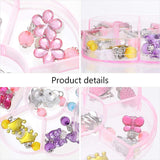 Clip on Earrings Princess Play Jewelry Earrings Set Resin Acrylic Clipon Earring Cartoon Dangle Eardrop for Little Girls Birthday Gift