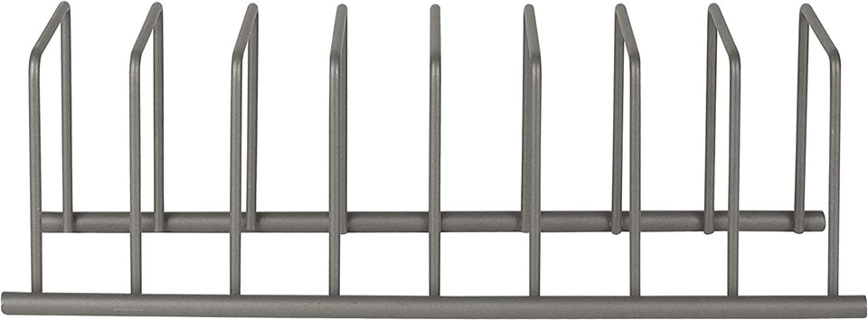 Alloy Steel Euro Kitchen Organizer for Plates, Cutting Boards, Bakeware Cooling Racks, Pots & Pans, Serving Trays, Reusable Containers, and Lids, Industrial Gray
