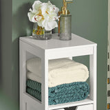 Freestanding Cabinet, 2 Drawers and Shelf, Cupboard for Bathroom, Bedroom, Standing Shelves with Drawers, FRG127-W
