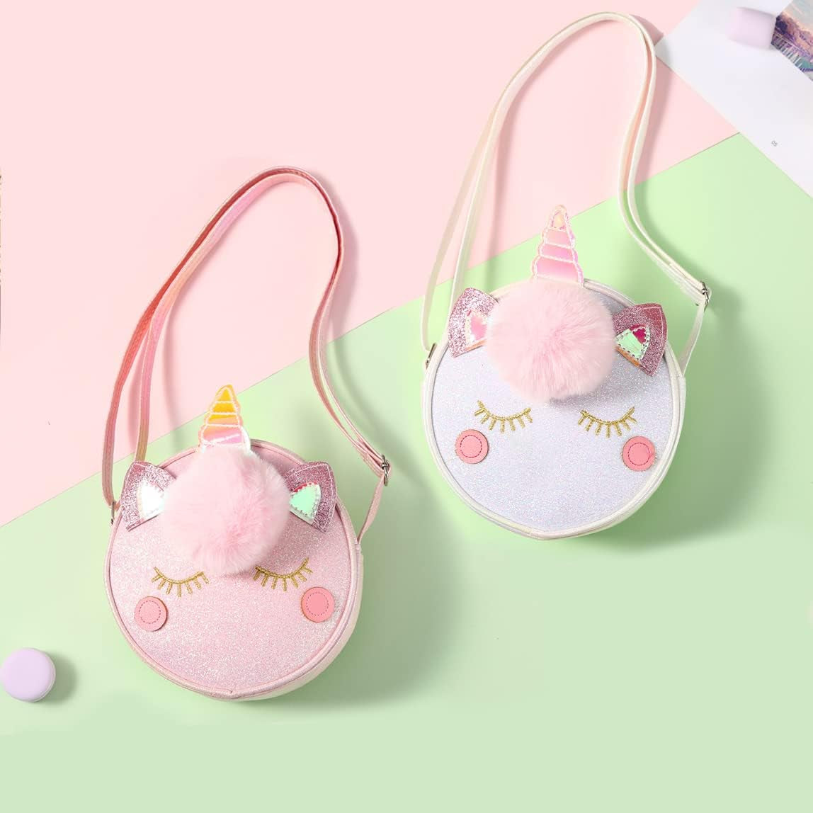 Unicorn Shoulder Bag for Girls, Glitter Unicorn Girls, with Adjustable Strap