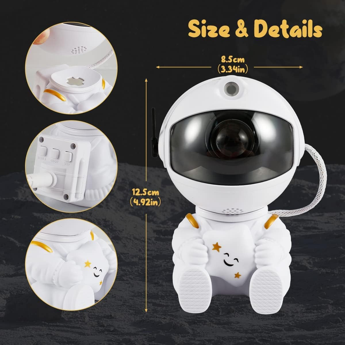 Astronaut Galaxy Star Projector Night Light - with Timer Remote Control and 360°Adjustable Design for Kids Baby Bedroom Christmas Birthdays Valentine'S Day Etc (Seated Astronaut)