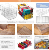 2 Pack Plastic Food Storage Containers Bins, Stackable Bathroom Kitchen Pantry Drawer Makeup Organisers Bins, Food Storage Bag Tea Box, Storage Baskets & Bins, Fridge Storage Organiser Containers (2)