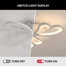 Load image into Gallery viewer, Modern LED Ceiling Light,Dimmable Acrylic Flush Mount Ceiling Lamp,3 Petals Metal Flower Shape Chandelier Lighting Fixture for Living Room Bedroom Kitchen Office Dining Room
