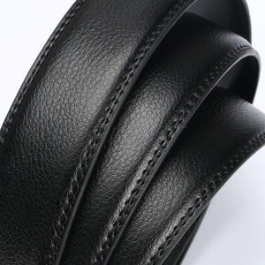 Men'S Leather Ratchet Belt Strap Only 35Mm 1 3/8”,Leather Belt without Buckle Adjustable