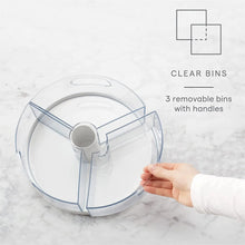 Load image into Gallery viewer, Crazy Susan Turntable, Divided Lazy Susan Organizer with 3 Clear Bins for Cabinet and Pantry Storage
