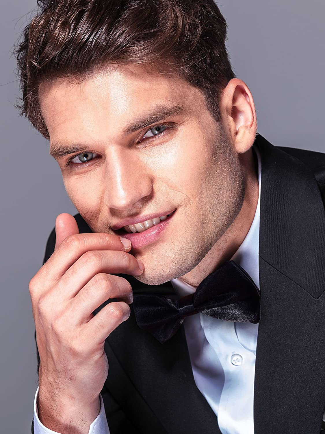 Men'S Pre-Tied Bow Ties Tux Bowtie Adjustable Formal Neck Bowtie for Parties (Black)