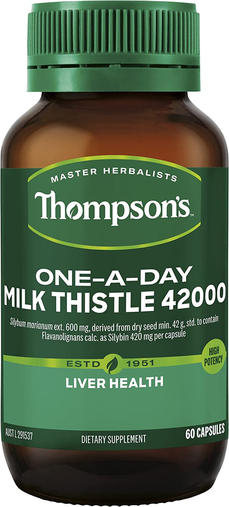 One-A-Day Milk Thistle 42000Mg 60 Capsules | Digestive Health | Healthy Liver Function | Detoxification | Antioxidant