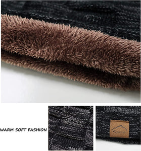 Beanie Hat Winter Warm Hats Lined Knit Slouchy Thick Skull Cap for Men and Women