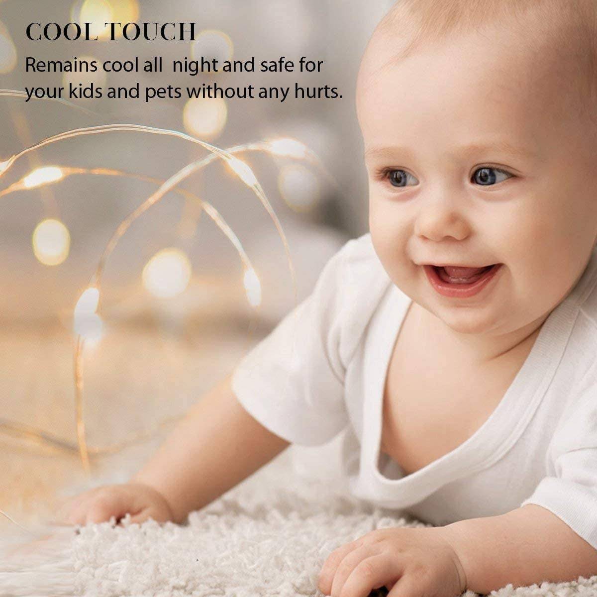 2 Pack Battery Fairy Lights, 5M 50 Leds Battery Powered Silver Wire String Lights Indoor Outdoor Fairy Lights for Bedroom Jars Camping Wedding Party Festival Tree Decorations (Warm White)