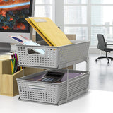 Simplehouseware 2 Tier Bathroom Organizer Tray Pull-Out Sliding Drawer/Under-Sink Storage, Grey