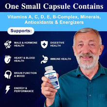 Load image into Gallery viewer, Daily Multivitamin for Men, 35 Vitamin, Mineral &amp; Antioxidant Blend Supplement with Vitamins C, B-Complex &amp; Saw Palmetto for Immune System, Energy, Focus &amp; Prostate Health, Capsules 60
