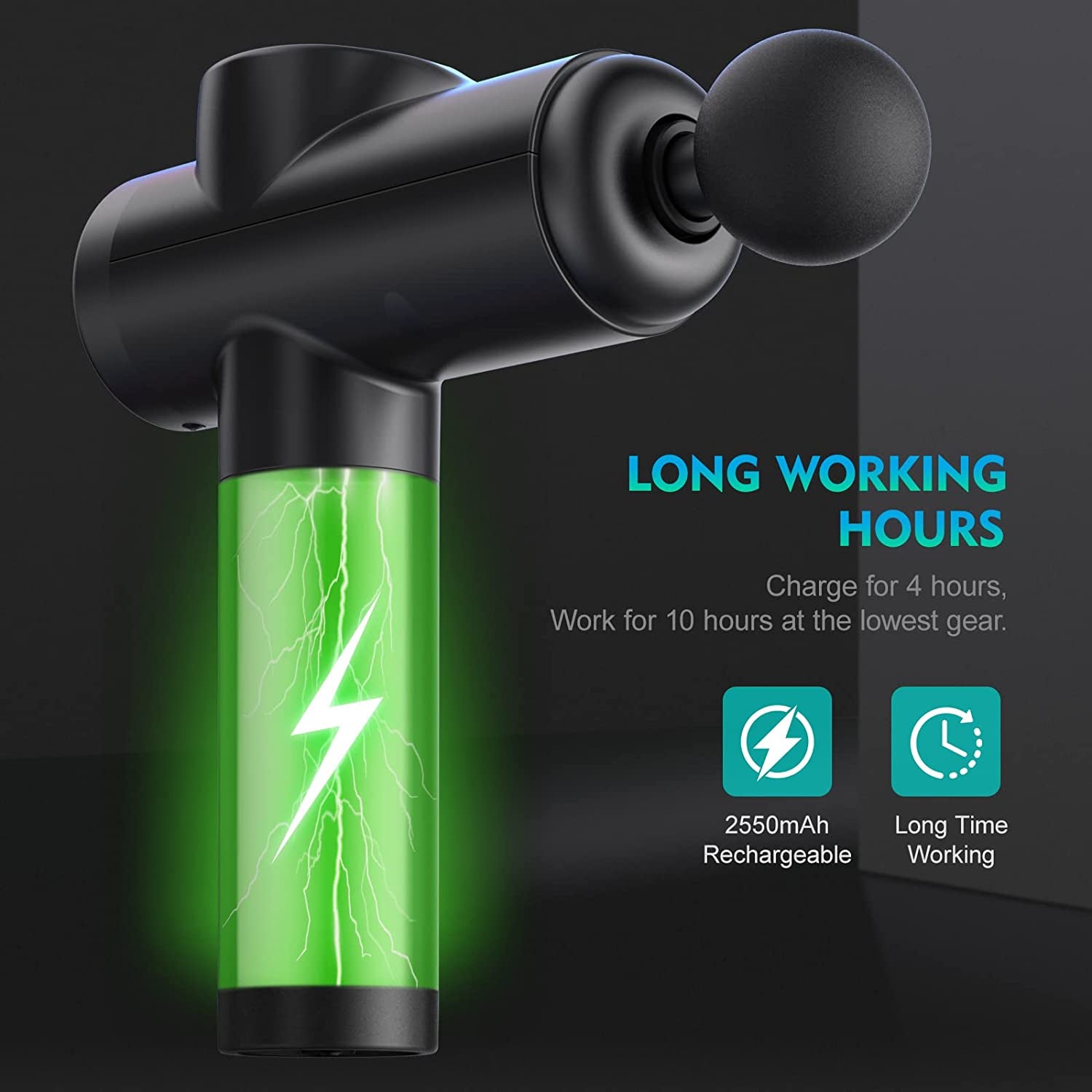 Massage Gun Electric Muscle Massager Deep Tissue 99 Speeds 2550Mah 3300 RPM Low Noise LED Touch Screen with 8 Replaceable Heads