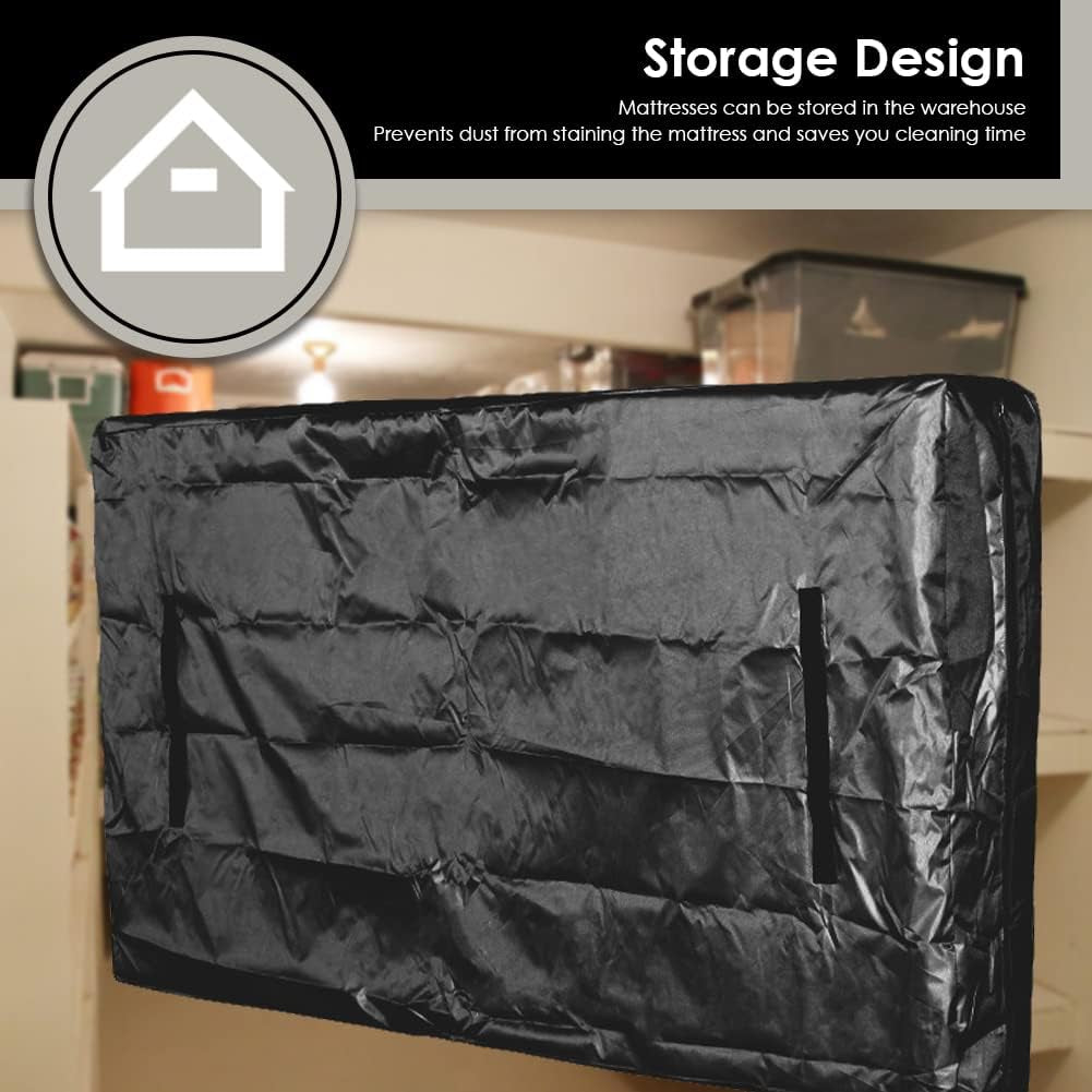 Mattress Bag for Moving and Storage Waterproof Reusable Mattress Cover with Handle for Moving Mattress Storage Bag Fit for Twin Queen King Size (Black, King)