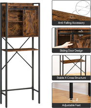 Load image into Gallery viewer, over the Toilet Storage Cabinet, 4-Tier Bathroom Space-Saver Rack over Toilet, Toilet Organizer Rack with with Cupboard and Adjustable Shelf, Easy Assembly, Rustic Brown TRHR0201
