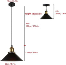 Load image into Gallery viewer, Battery Operated Pendant Light with Remote,Indoor Black No Wiring Ceiling Hanging Lamp,Vintage Wireless Pendant Lighting Chandelier Fixture for Farmhouse Dining Room Kitchen Island (Color : Black_3 P
