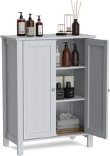 Load image into Gallery viewer, Bathroom Floor Storage Cabinet, Free Standing Storage Organizer, with Double Door, Adjustable Shelf, Modern Home Furniture, 60Cm X 30Cm X 80Cm (Grey)
