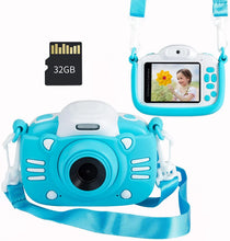 Load image into Gallery viewer, Kids Digital, 30MP  Selfie Camera for Boys and Girls, 1080P Rechargeable Video Recorder with 32GB SD Card, 2.4 inch IPS Screen
